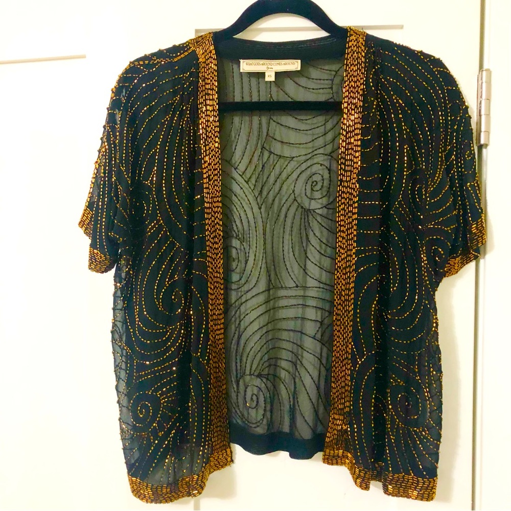 NWOT bejeweled sweater shrug stunning size XS